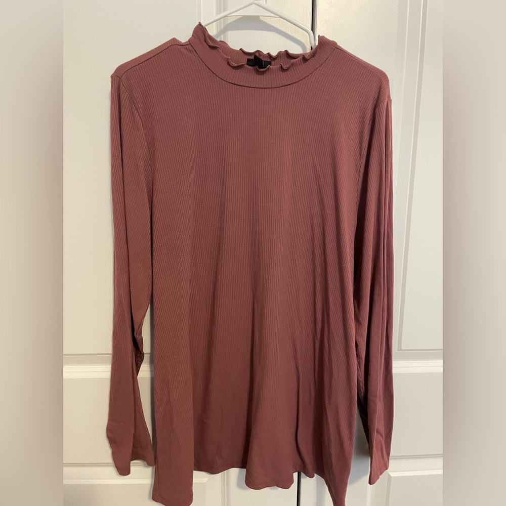 Torrid Dusty Rose Ruffled Turtle Neck - Picture 6 of 6